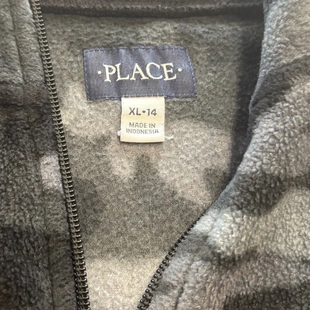Place Kids Black‎ and Gray Camouflage Sweater 1/4 Zip